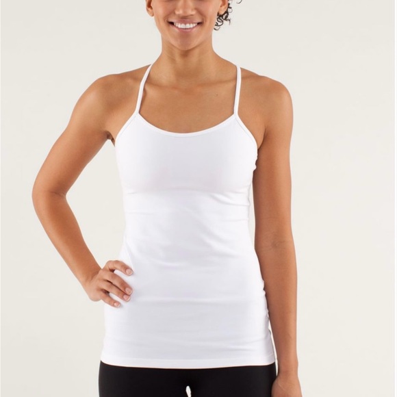 lululemon athletica Tops - Lululemon White Power Y Tank Top